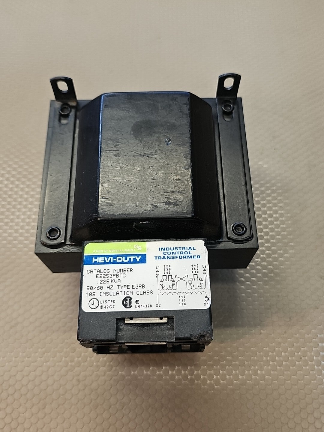 Hevi Duty Control Transformer E2253PBTC .225 Kva  Pri 480x240 Sec 120 Volt 