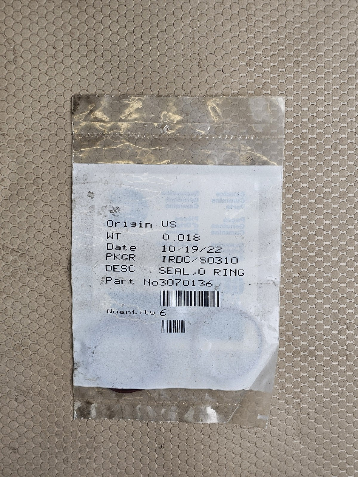 New Genuine Cummins 3070136 O-Ring Seal OEM 3070136 QSK KTA Engine Series