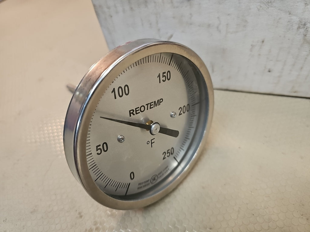 Reotemp MM0251F47 Bimetal Thermometer 4in 1/2in 2-1/2in 0-250f