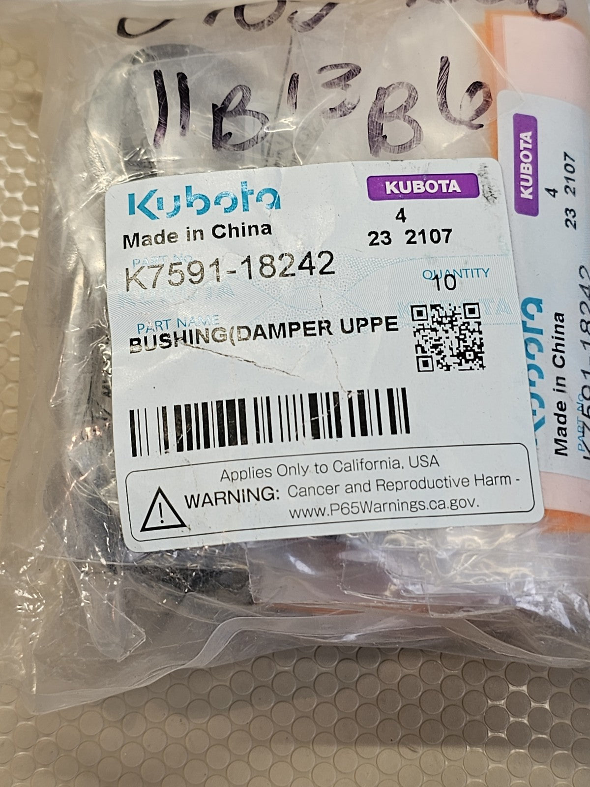 Kubota K7591-18242 Damper Upper Bushing RTV-X Series Lot of 10 NEW OEM