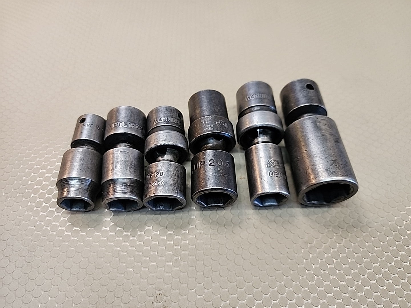 Snap-on USA MIXED 3/8" & 1/2" Drive 6PT SAE Impact Swivel Socket Set 