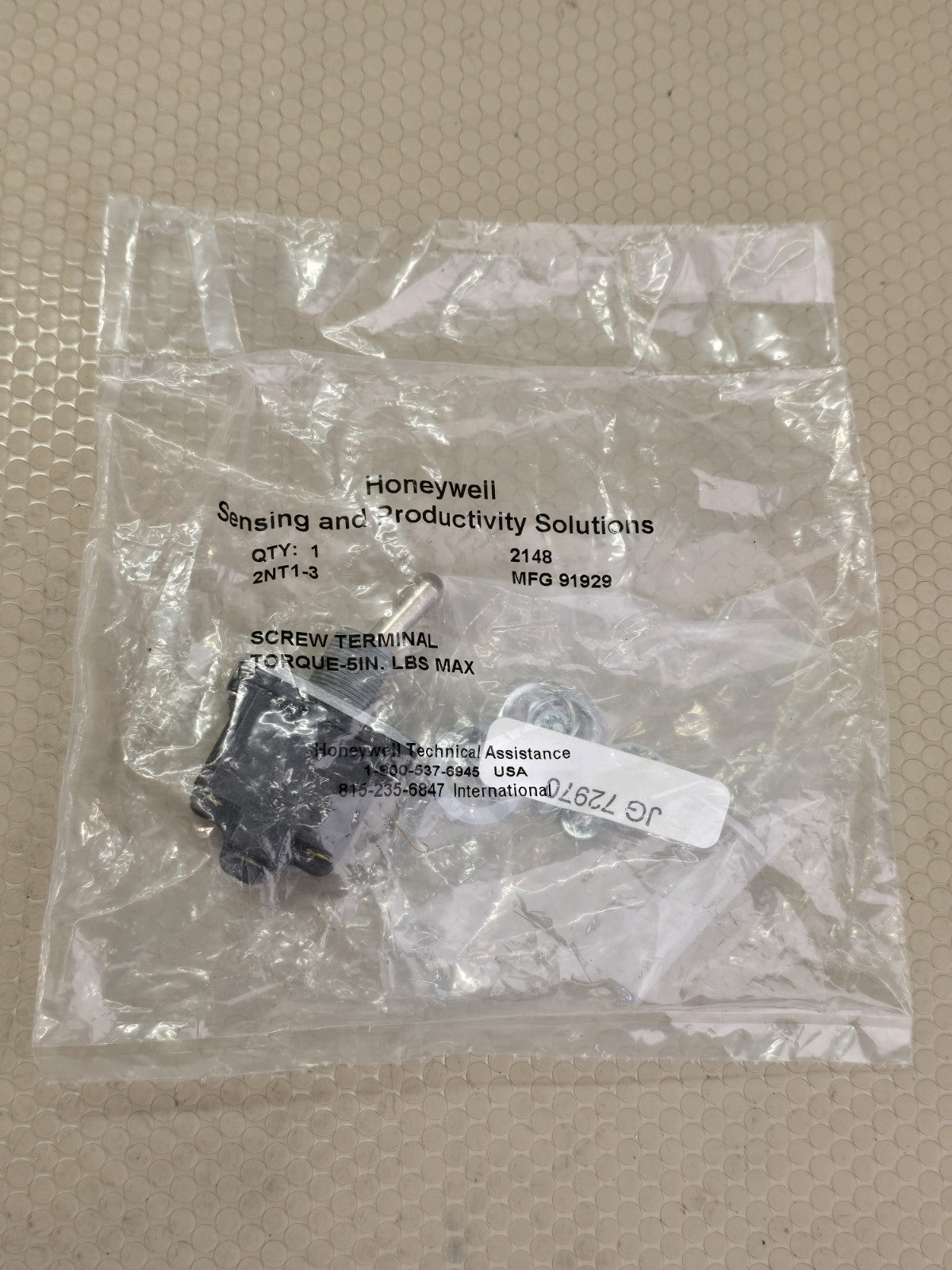 HONEYWELL 2NT1-3 Toggle Switch, On / On, DPDT, 2-Position
