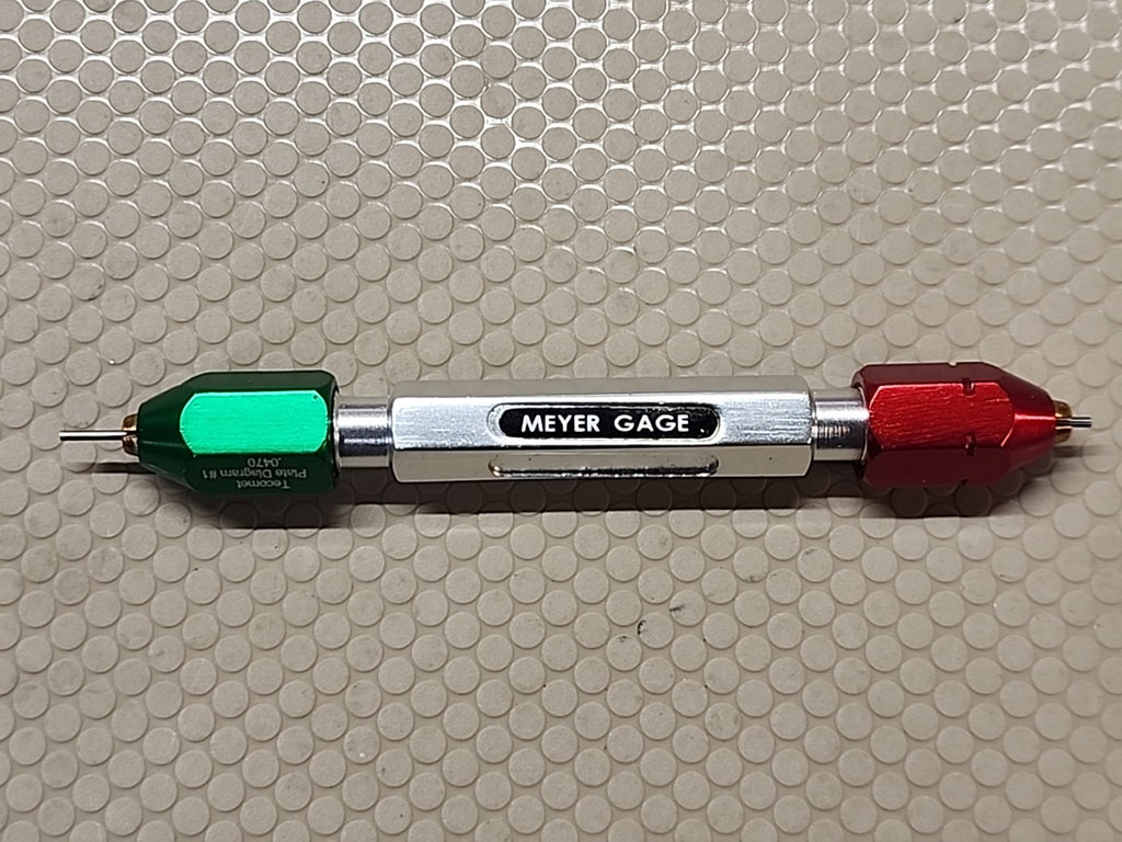 Meyer .0470-.0490 Pin Gage Holder + PINS Made In USA GO NOGo