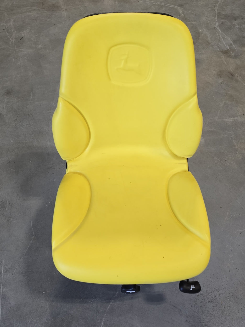 John Deere OEM LVA18708 Yellow High Back Suspension Tractor Seat Full Assembly