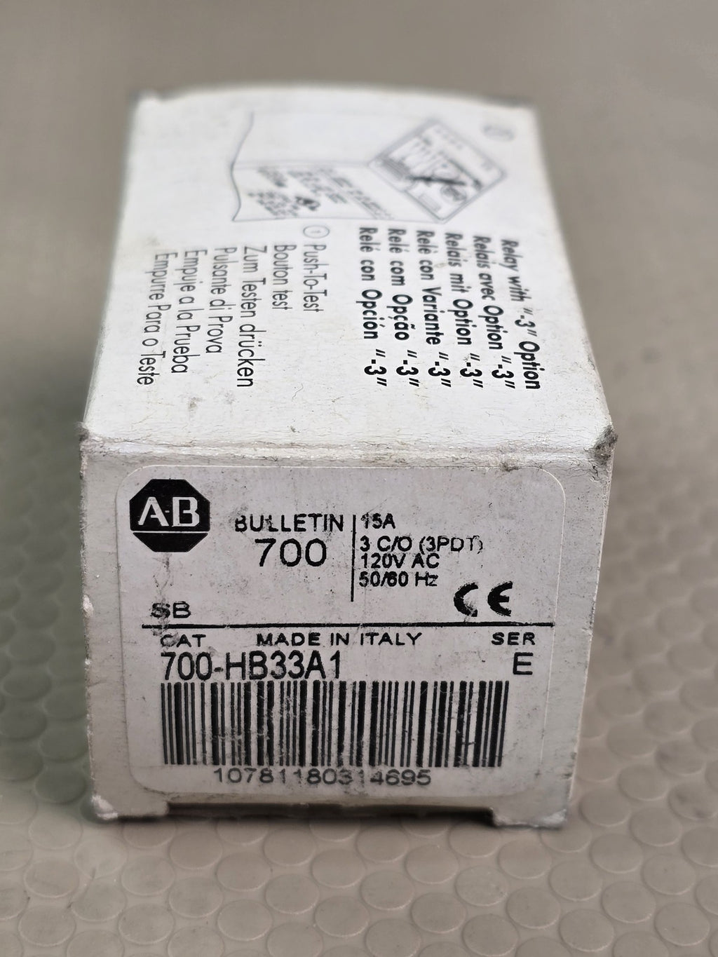 Allen-Bradley 700-HB33A1 SER E Bulletin 700 General Purpose Relay 15A 120V AC 3P