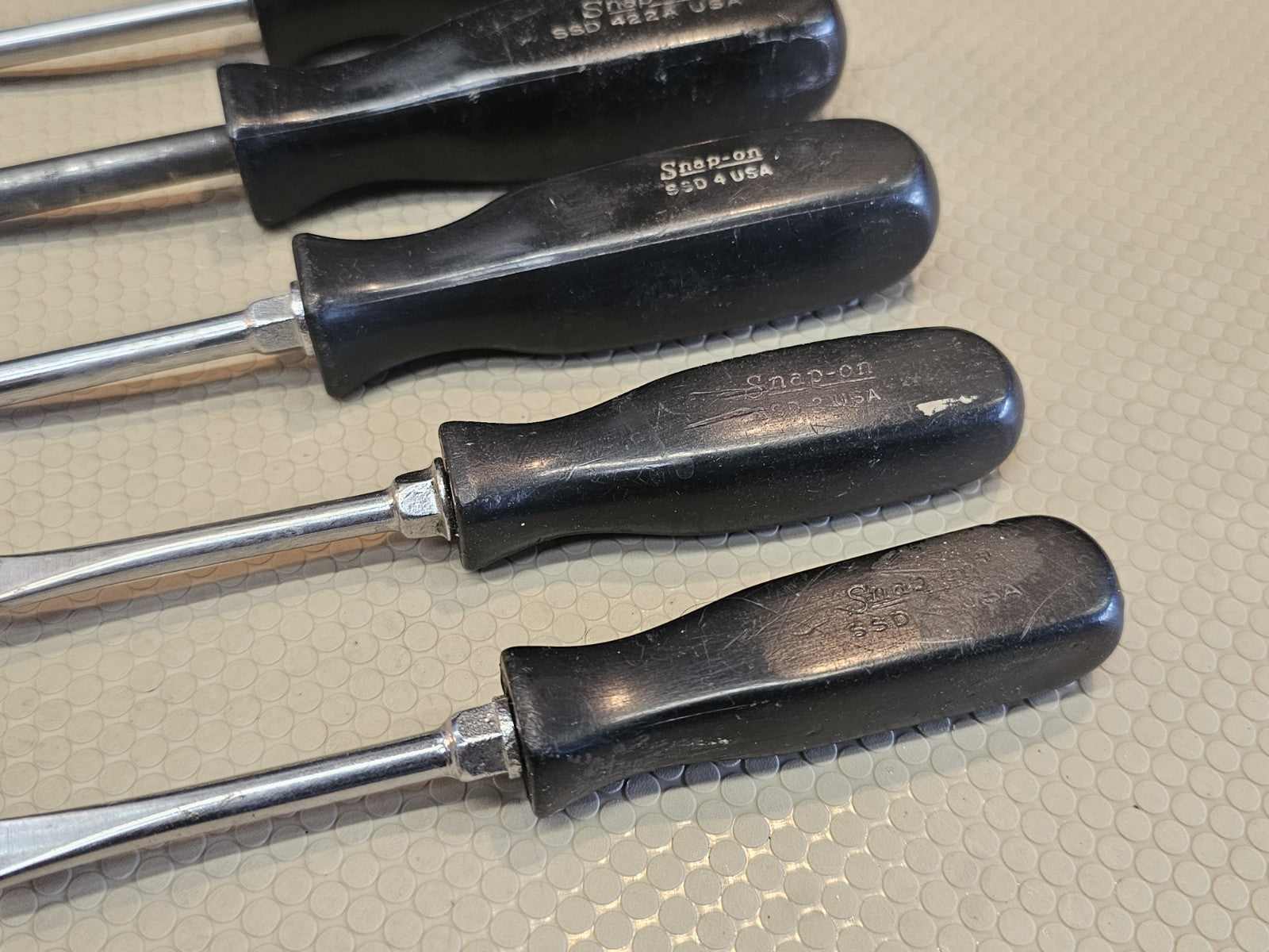 Snap On 6 Piece Long Screwdriver Set Black Hard Handle 20 Inch + Stubby  Flat