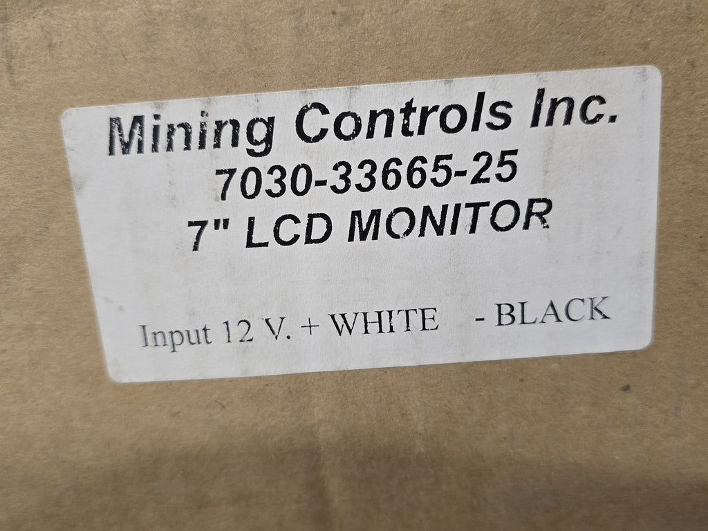 Mining Controls Inc 7030-33665-25 Mineline 7" Rugged LCD Monitor Display 12V