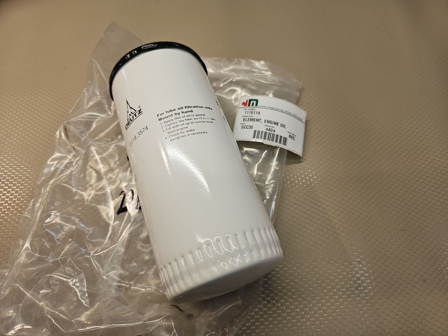 OEM DEUTZ Spin-on Full Flow Lube Filter 0118-3574 01183574 1013 EC Engine