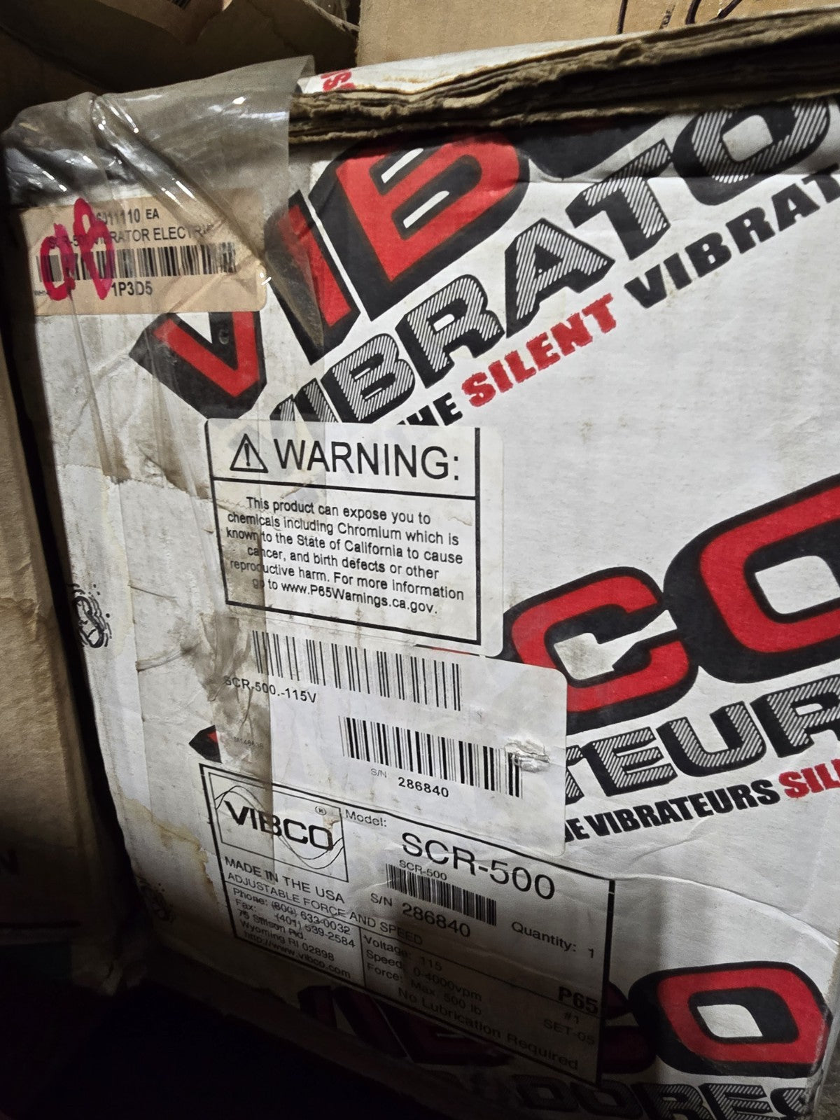 Vibco Scr-500 Electric Vibrator, 3.5 A, 115Vac, 1 Phase *NEW IN BOX*