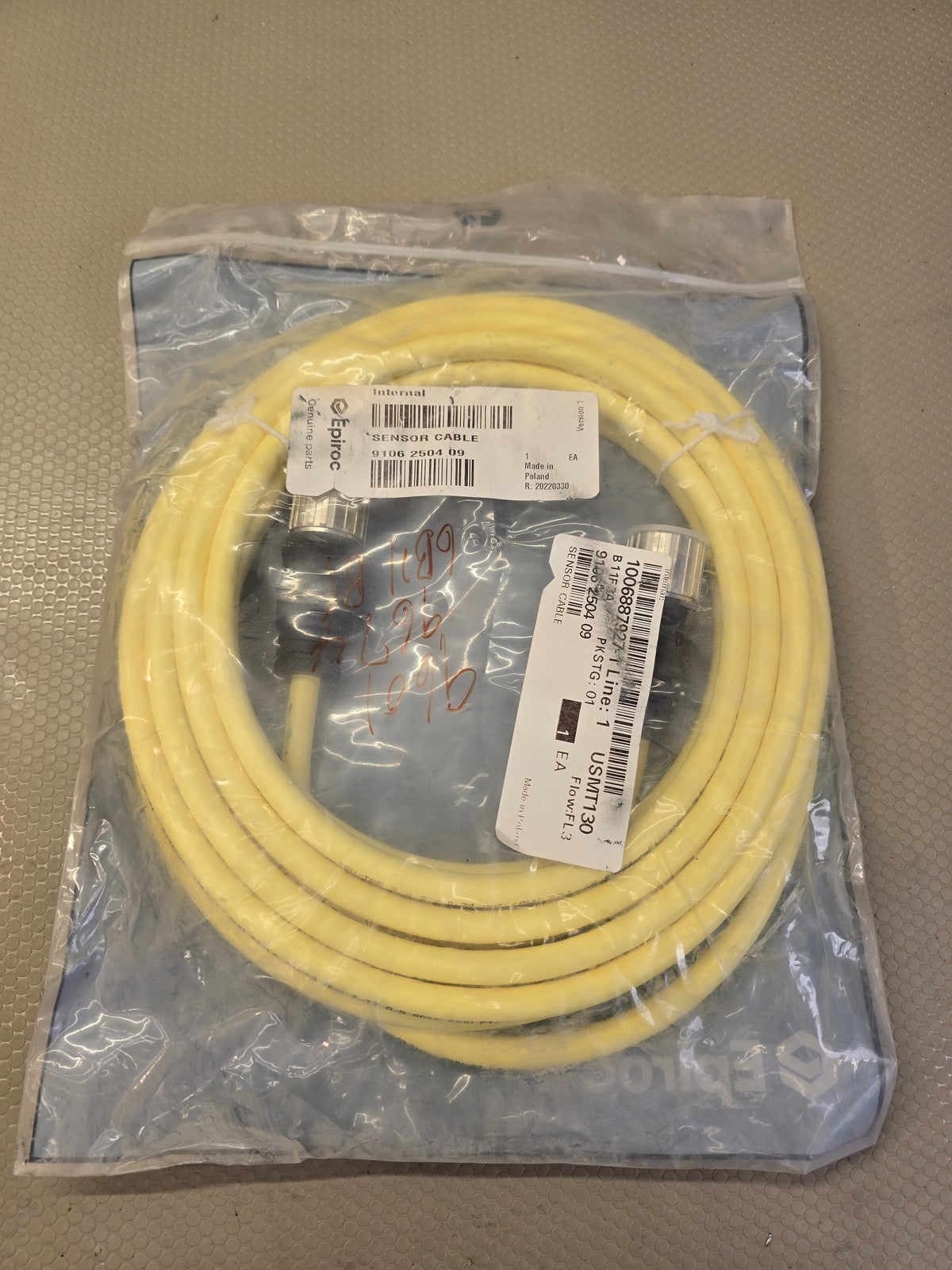 Epiroc 9106 2504 09 Genuine Parts Sensor Cable New