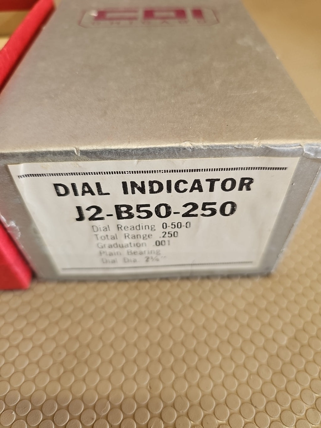 CDI Chicago J2-B50-250 Dial Indicator - .250" Range - .001" Grad - USA - Jeweled