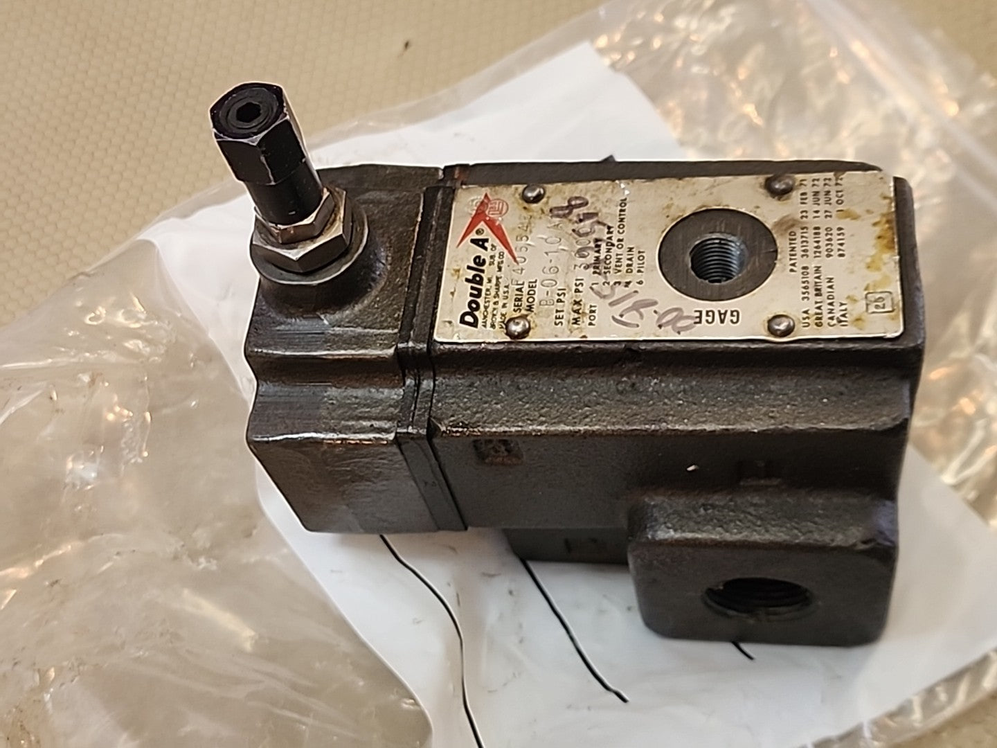 DOUBLE A B-06-2M-10A1, MAX PSI 3000