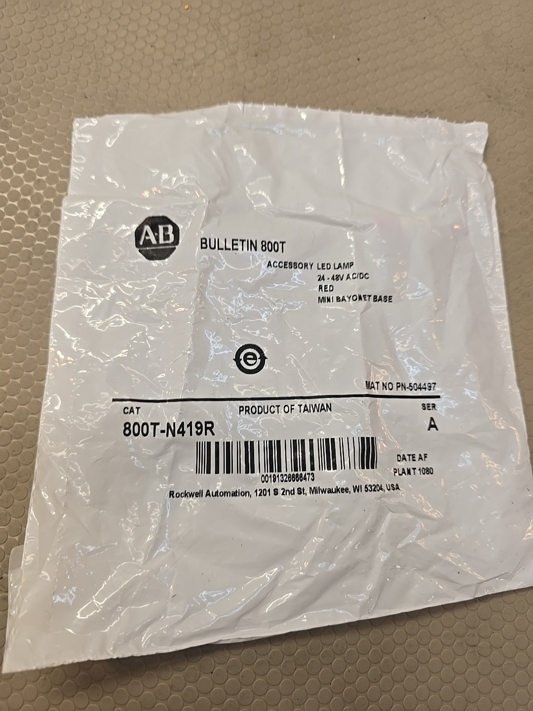 ALLEN BRADLEY 800T-N419R 24-48V AC/DC Red LED Replacement Bulb N419R