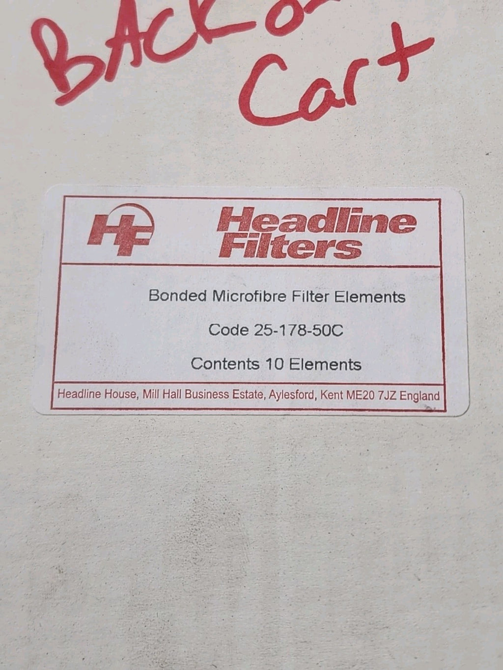 HEADLINE FILTERSOT OF 5 25-178-50C / 2517850C 