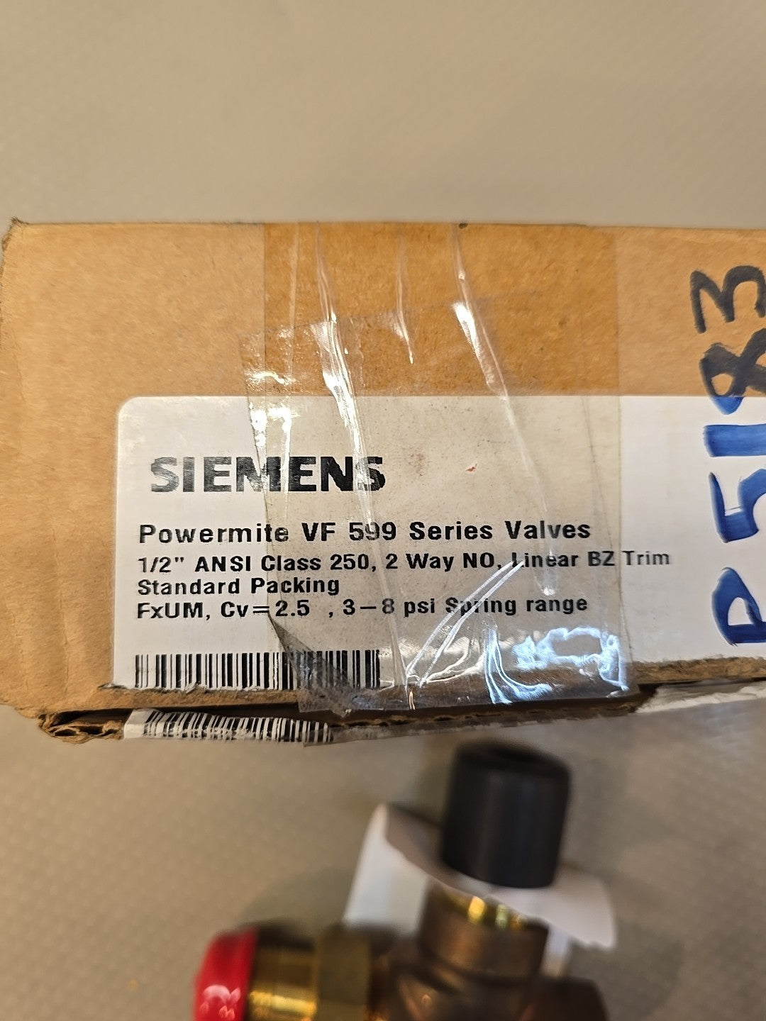 SIEMENS 599-02039 Hydronic Globe Valve,Two-Way,1/2 in 25DW71