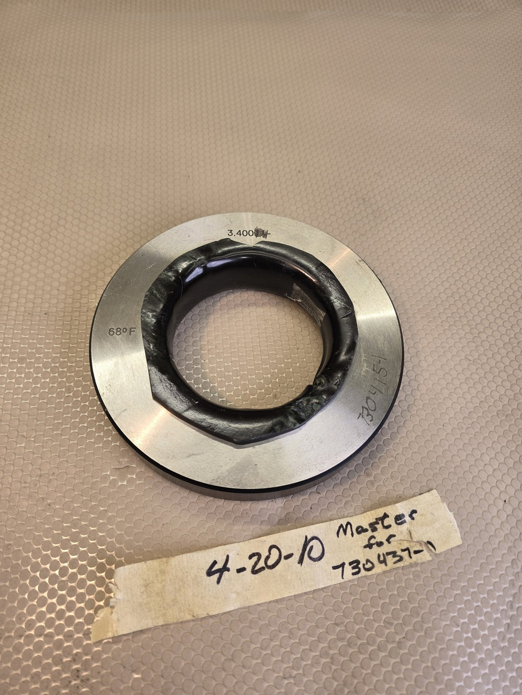 3.400" Master Setting Ring Gauge Calibration Standard Tool P/N 7304151