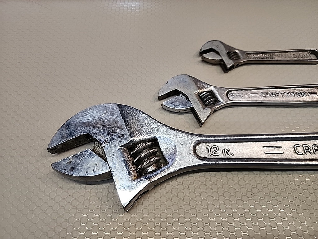 Vintage Craftsman Adjustable Wrench Set USA 4” 6” 12” Lot