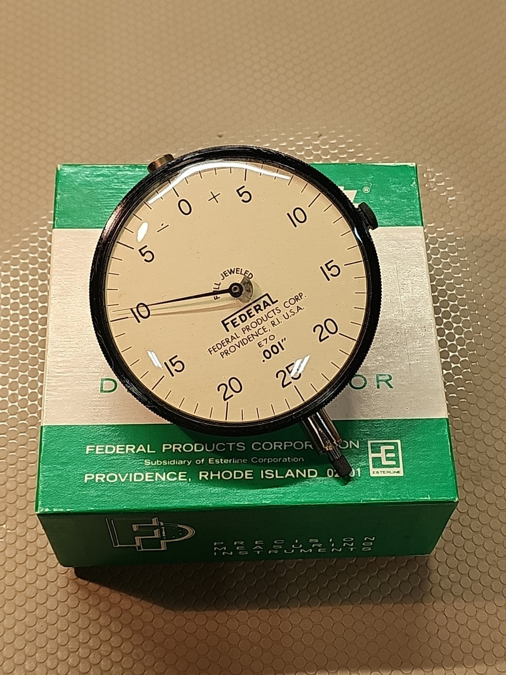 Federal Dial Indicator Model E70, Tolerance .001"  LARGE 3 Inch Dial