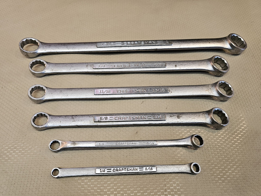 USA Made= CRAFTSMAN = 6pc LARGE Double BOX END WRENCH SET SAE INCH 3/4"  1"