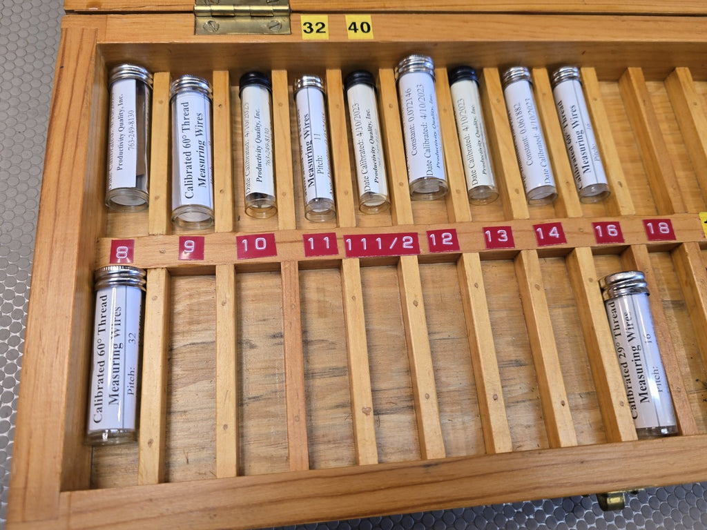 Van Keuren & Other Brands Machinist Gear Wire Measuring Wires Set Wooden Case