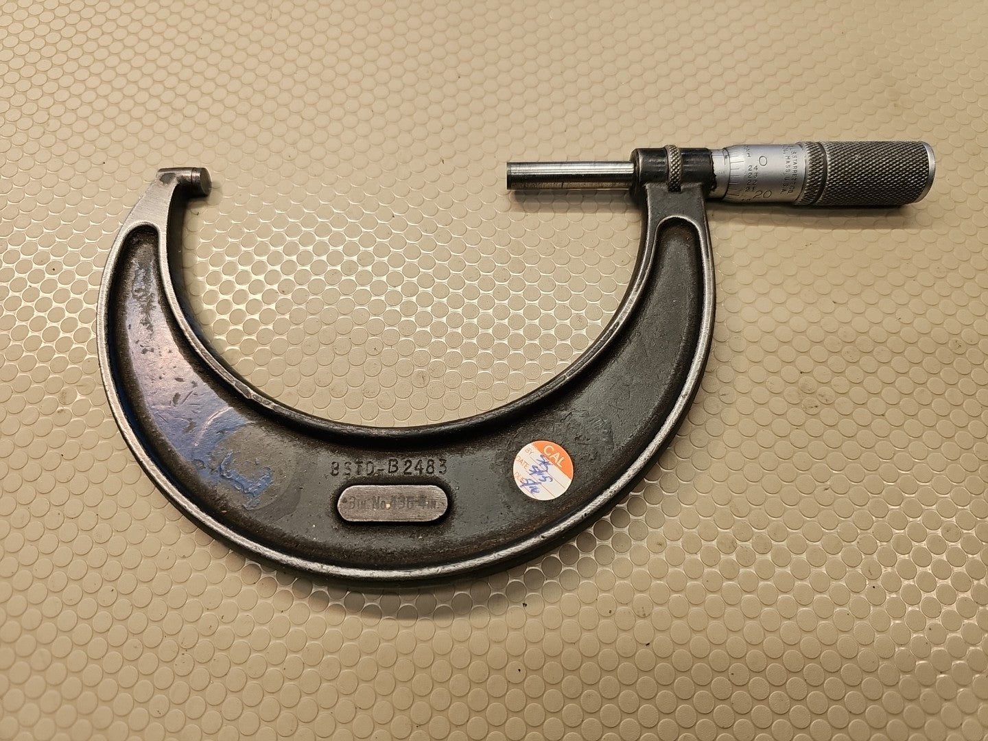 L. S. Starrett No. 436 3-4” Outside Micrometer w/Ratchet Stop, Locking & Wrench 