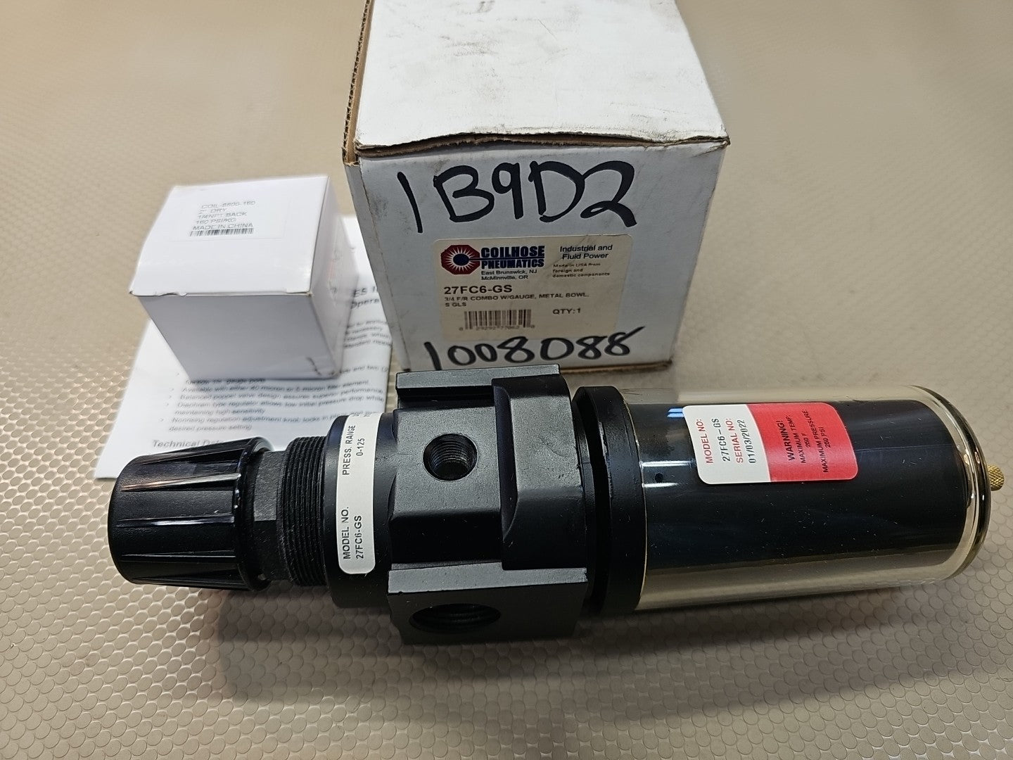 27FC6-GS Coilhose Pneumatics 3/4 F/R Combo with Gauge