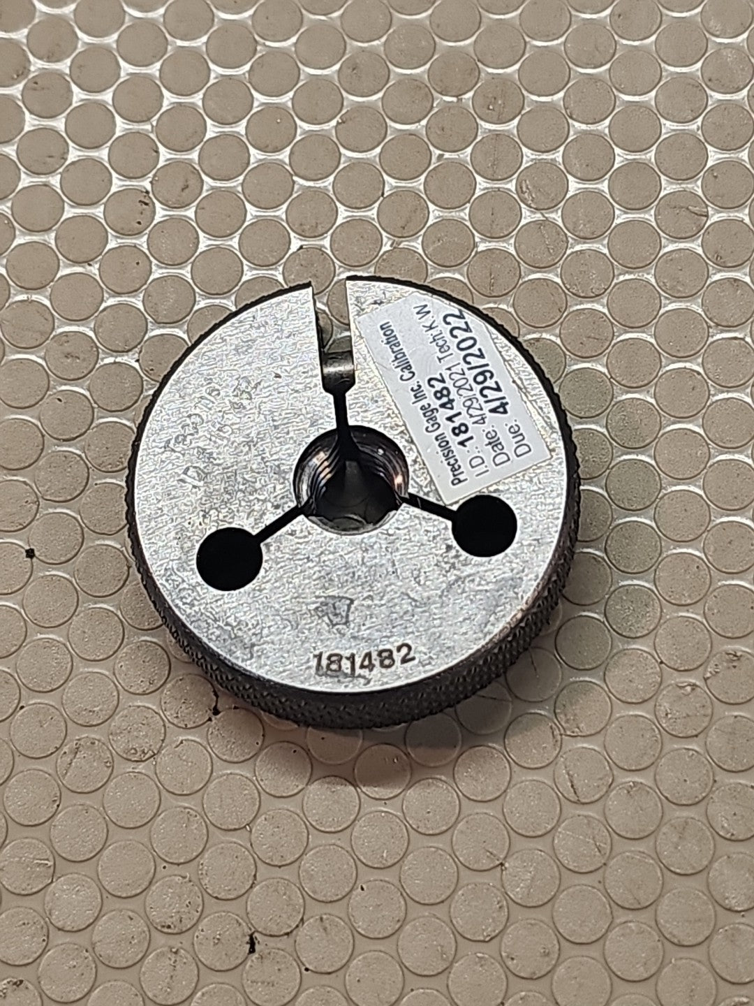 5/16-18 UNC-2A THREAD RING GAGE GO PD .2752 GF Gage