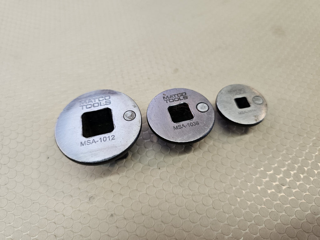 Matco adaptors low clearance 3 pc. RARE MSA-1012 Thumb Wheel Spinner Magnetic
