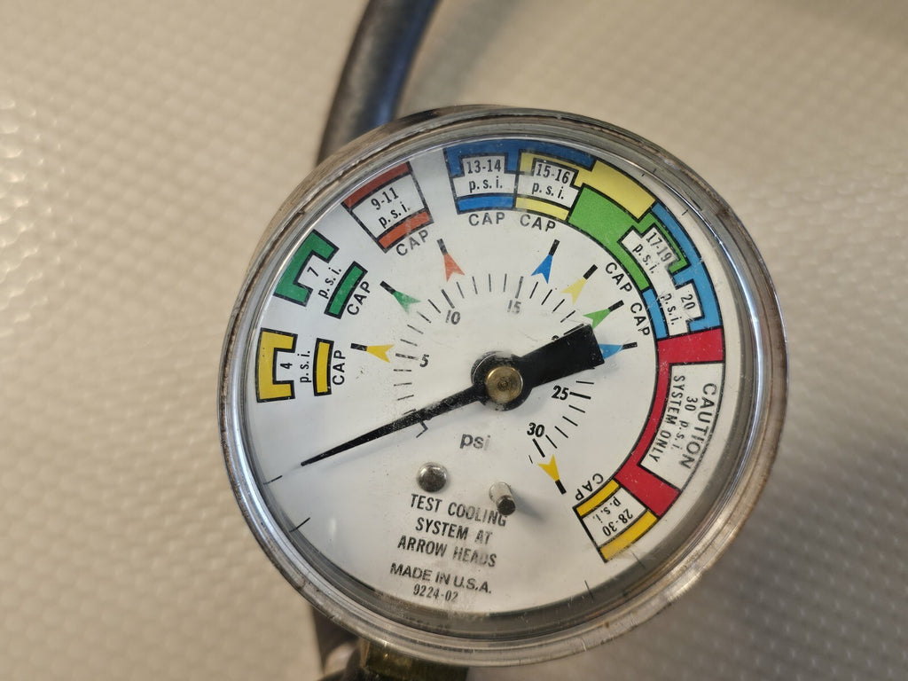 Test Cooling System at Arrow Heads Multi Colored PSI Gauge USA