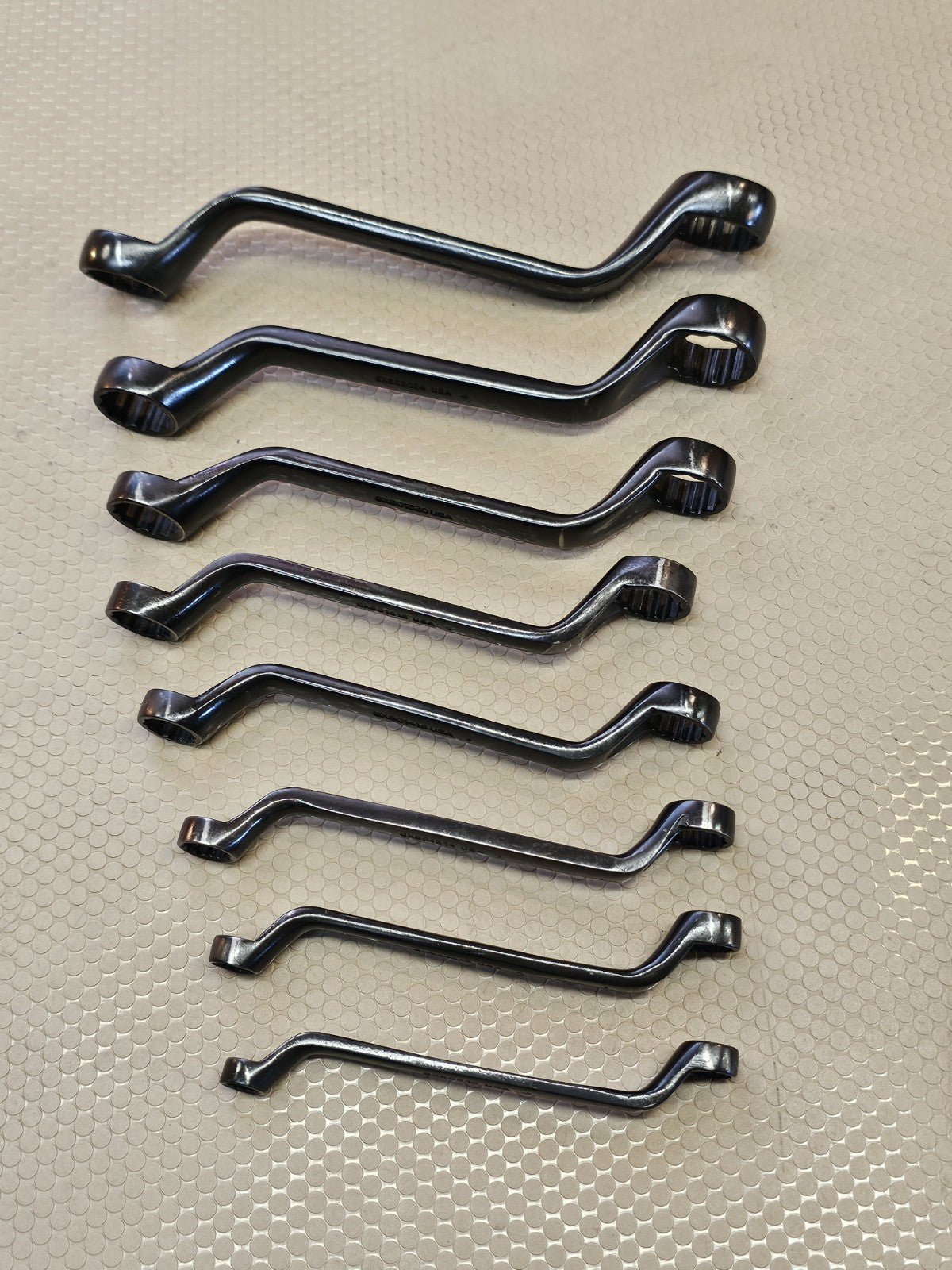 Snap-On Tools USA XS609A 8pc SAE Offset Short Box Wrench Set INDUSTRIAL *RARE!*