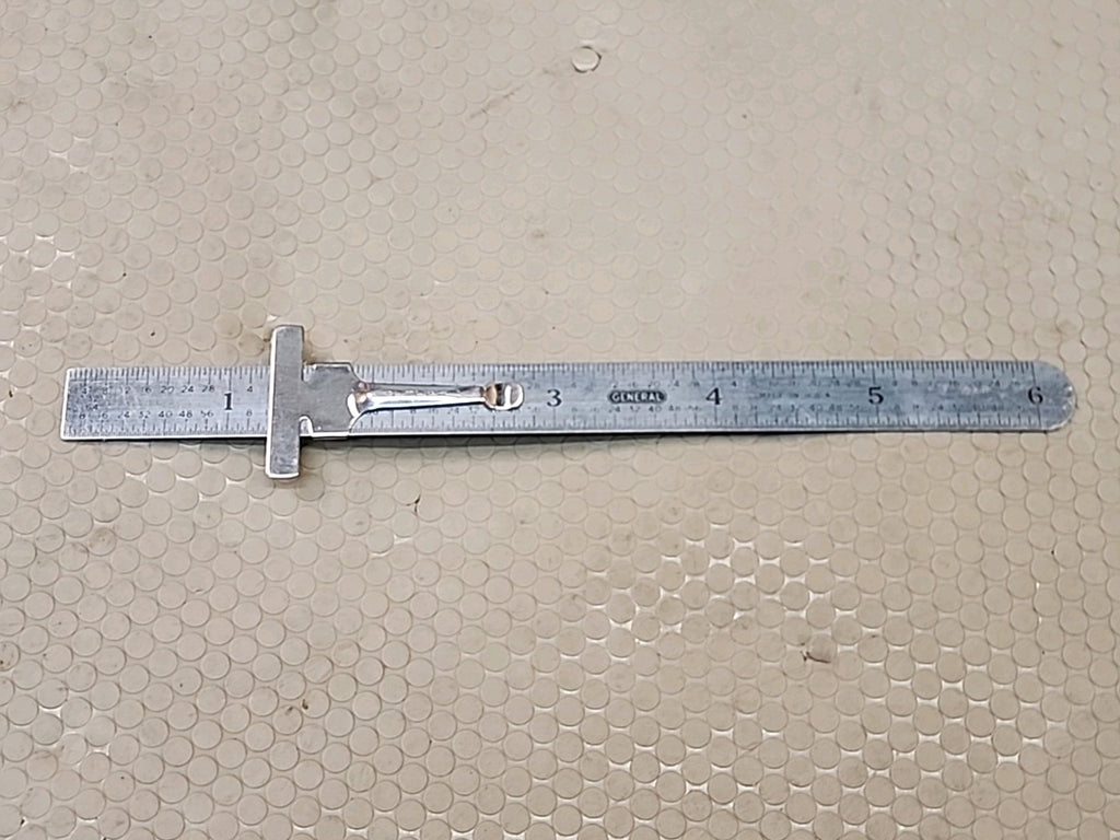 GENERAL TOOLS # 300   6" STAINLESS STEEL POCKET RULER W/ DEPTH GAUGE - USED