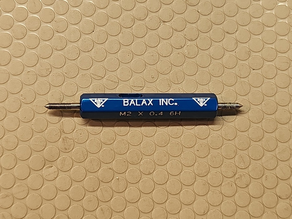 BALAX INC THREAD PLUG GAGE M2 X 0.4 6H GO NO GO 1.740mm & 1.830mm