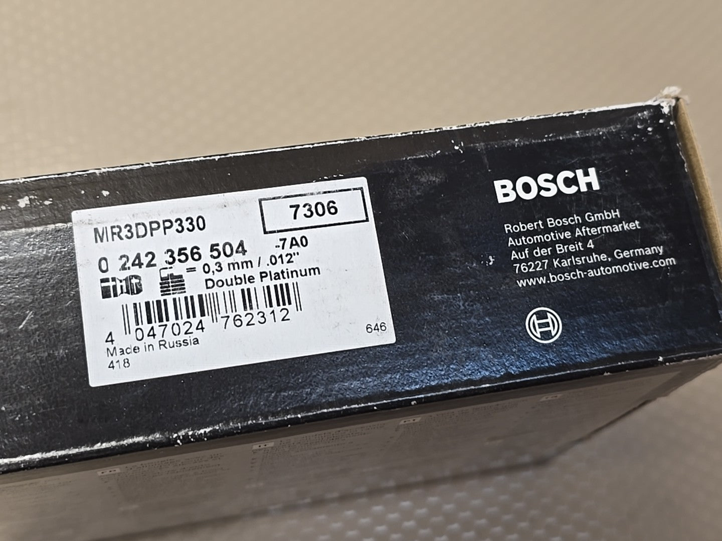 Spark Plug, Bosch 7360, 7306, MR3DPP330, 0242356504, 0242356504, Double Platinum
