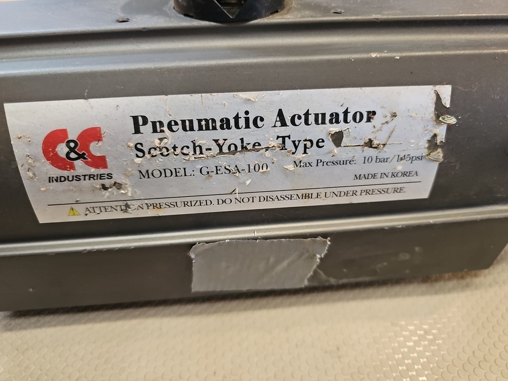 C&C Pneumatic Scotch Yoke Pneumatic Actuator 10 bar 145 PSI G ESA-100 $1200 MSRP