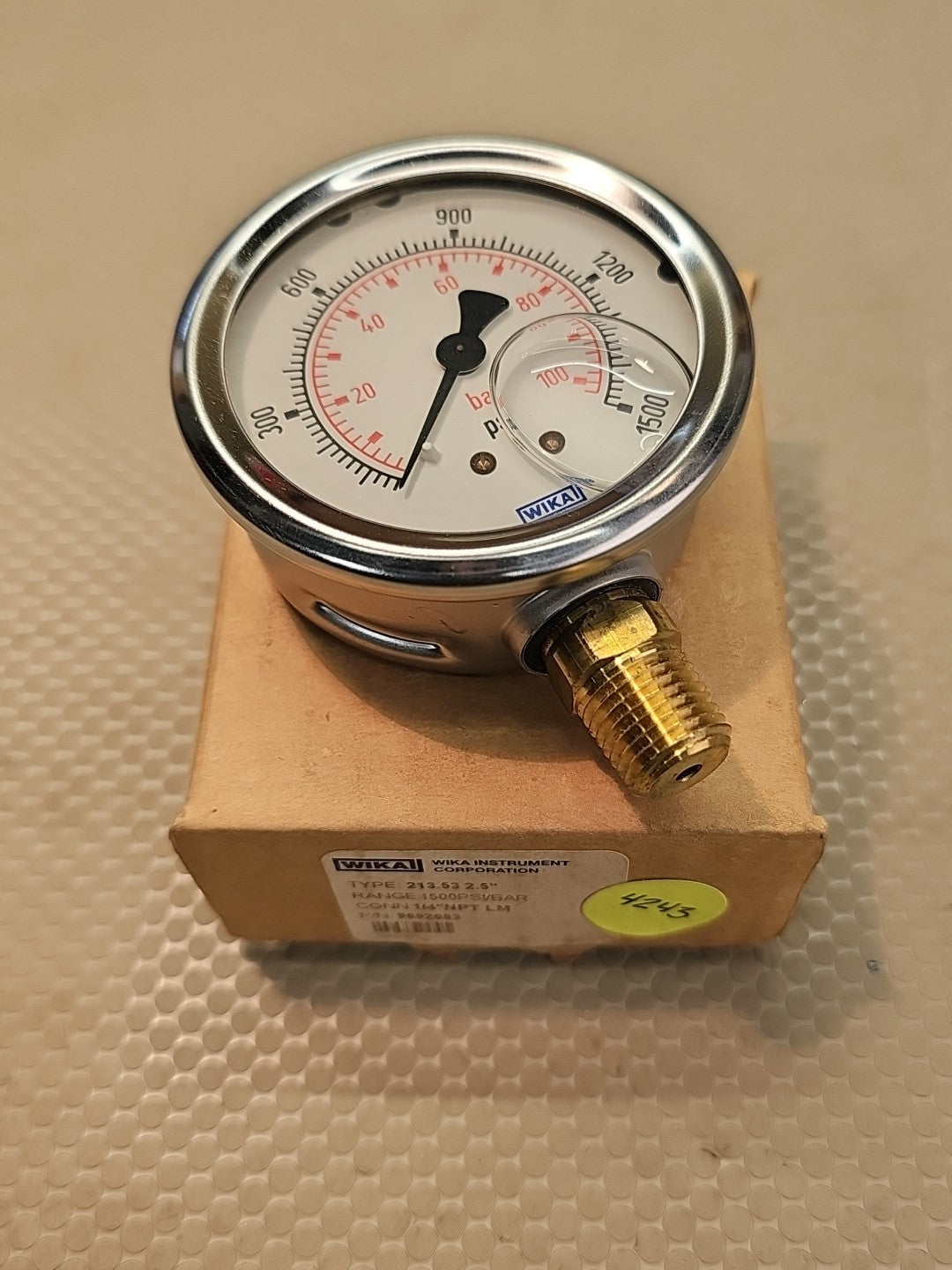 New Wika 9692083 Pressure Gauge Type 213.53 2.5" Stainless Steel