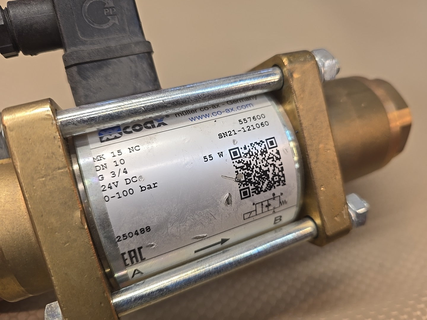 NEW COAX Type MK 15 Coaxial Valve 2/2 NC G 1" 24V DC 0-16 bar 557600