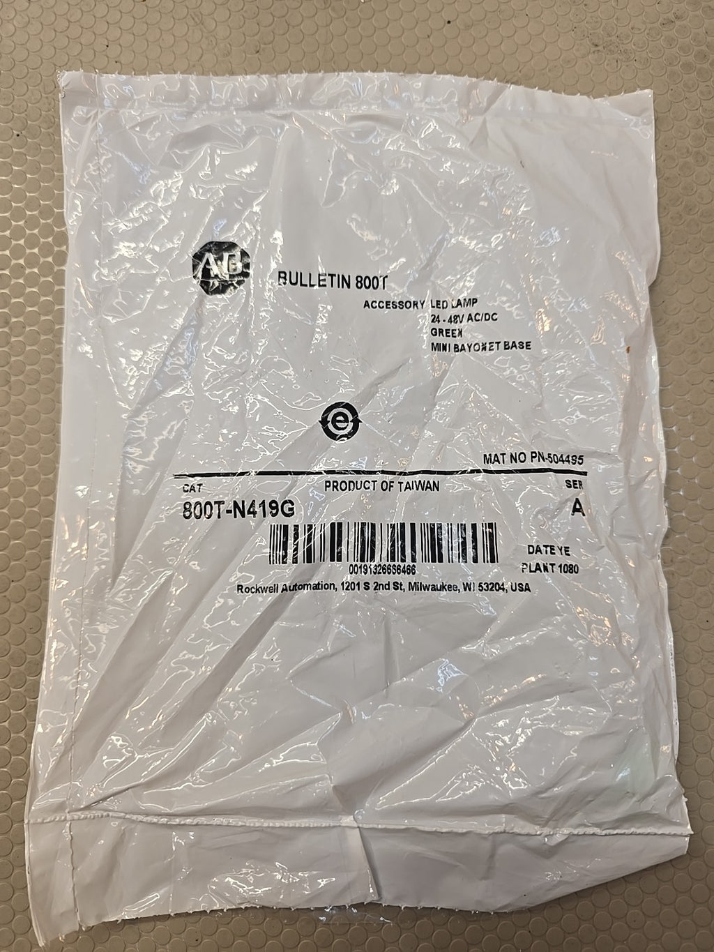 ALLEN BRADLEY 800T N419G 24-48 VAC VDC Green LED Lamp Bulb