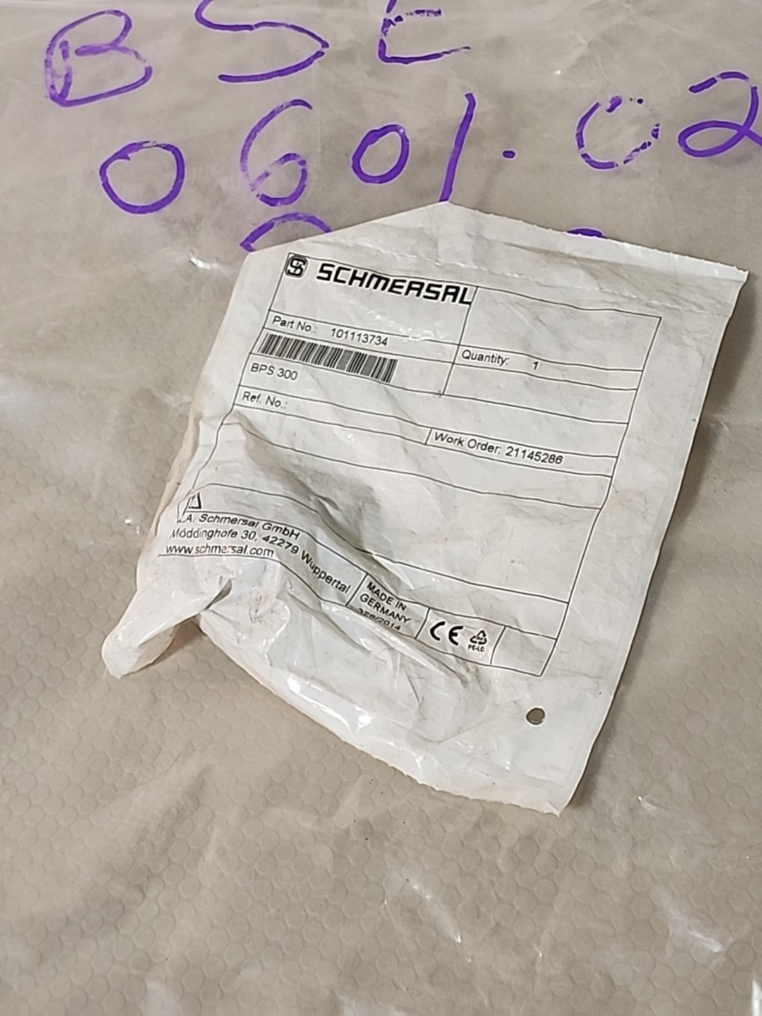 Schmersal BPS300 P/N: 101113734 Magnetic Sensor Actuator