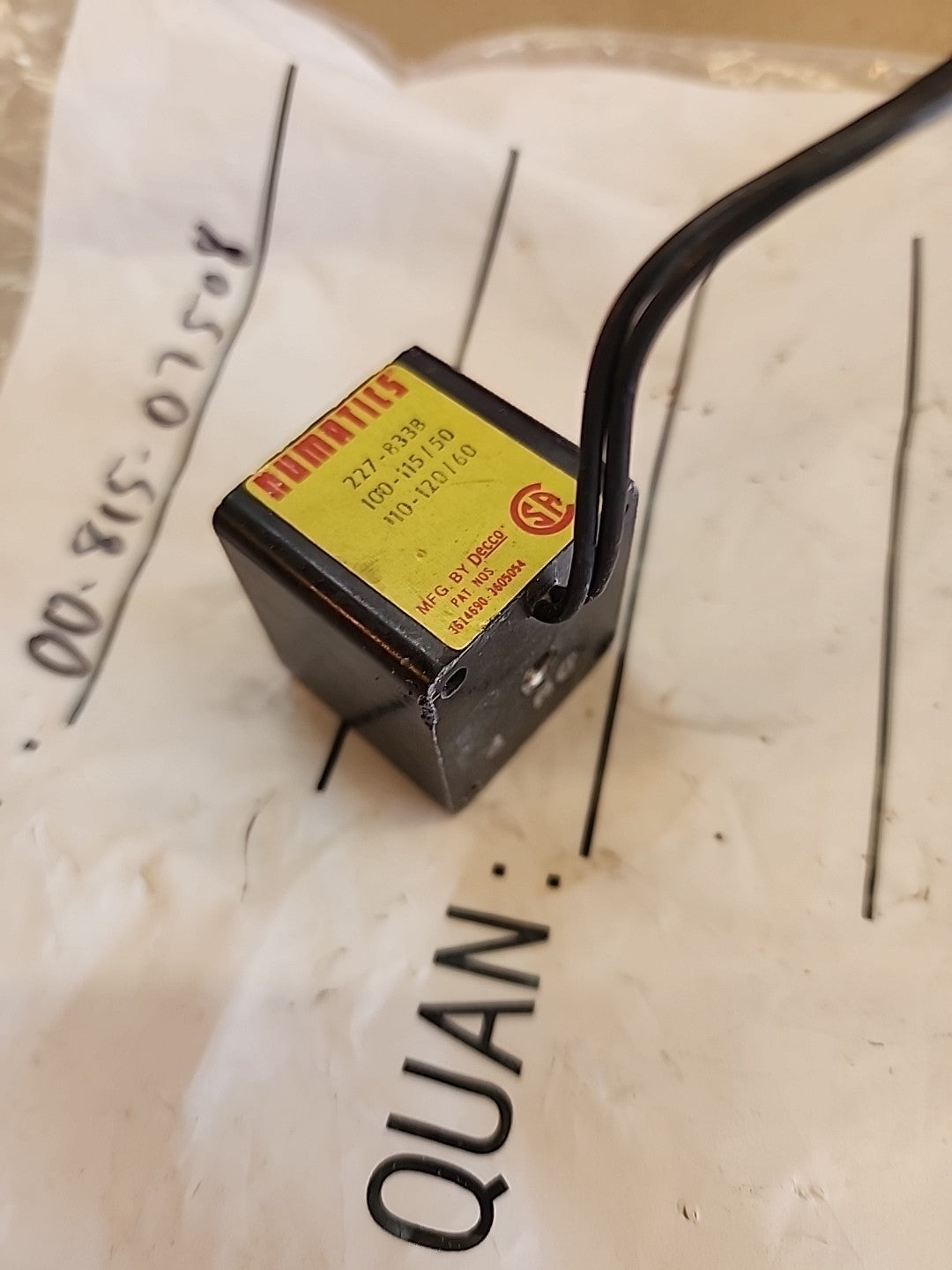 NUMATICS PNEUMATIC  SUBBASE, 227-833B 110-115/50 110-120/60 