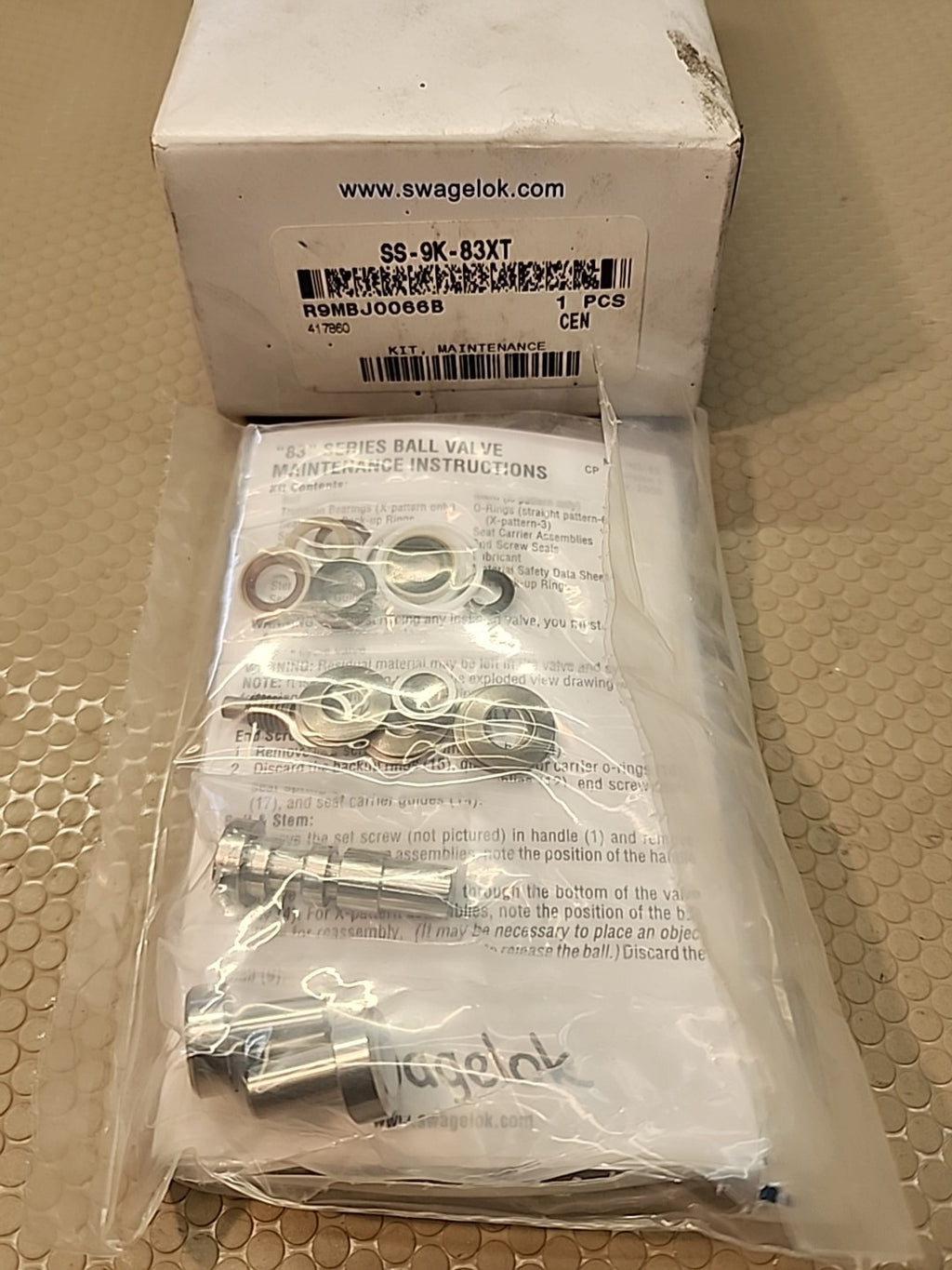 SWAGELOK PTFE Seal Kit for 83X Series Ball Valve (Part #: SS-9K-83XT)