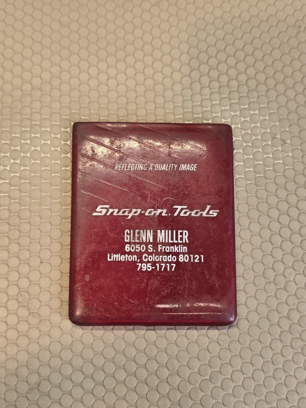 Vintage Snap-on Tools Pocket Mirror Red Sleeve Glenn Miller Dealer Promo