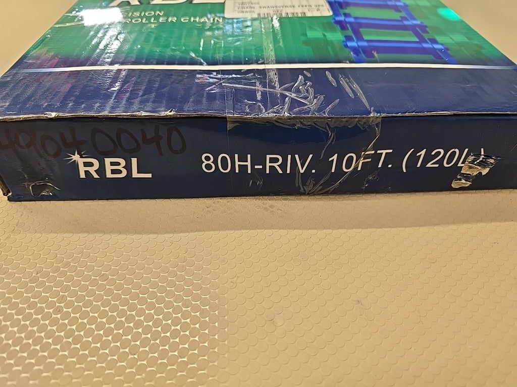 Rbl 80H-RIV Single Roller Chain 10ft 1in NEW Transverse Feed 975 80H