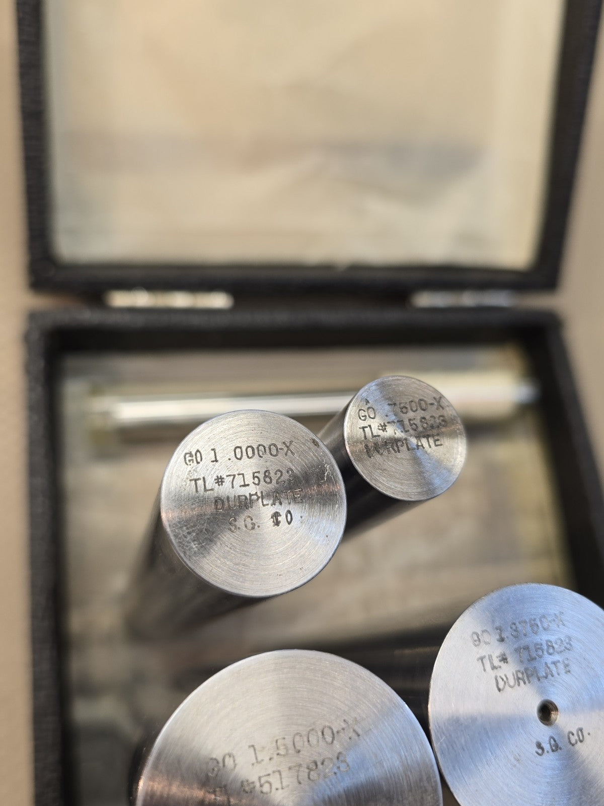 Southern Gage Co Master Pin Set Durplate LARGE 1 Inch 1.5 Inch .76 Inch Square