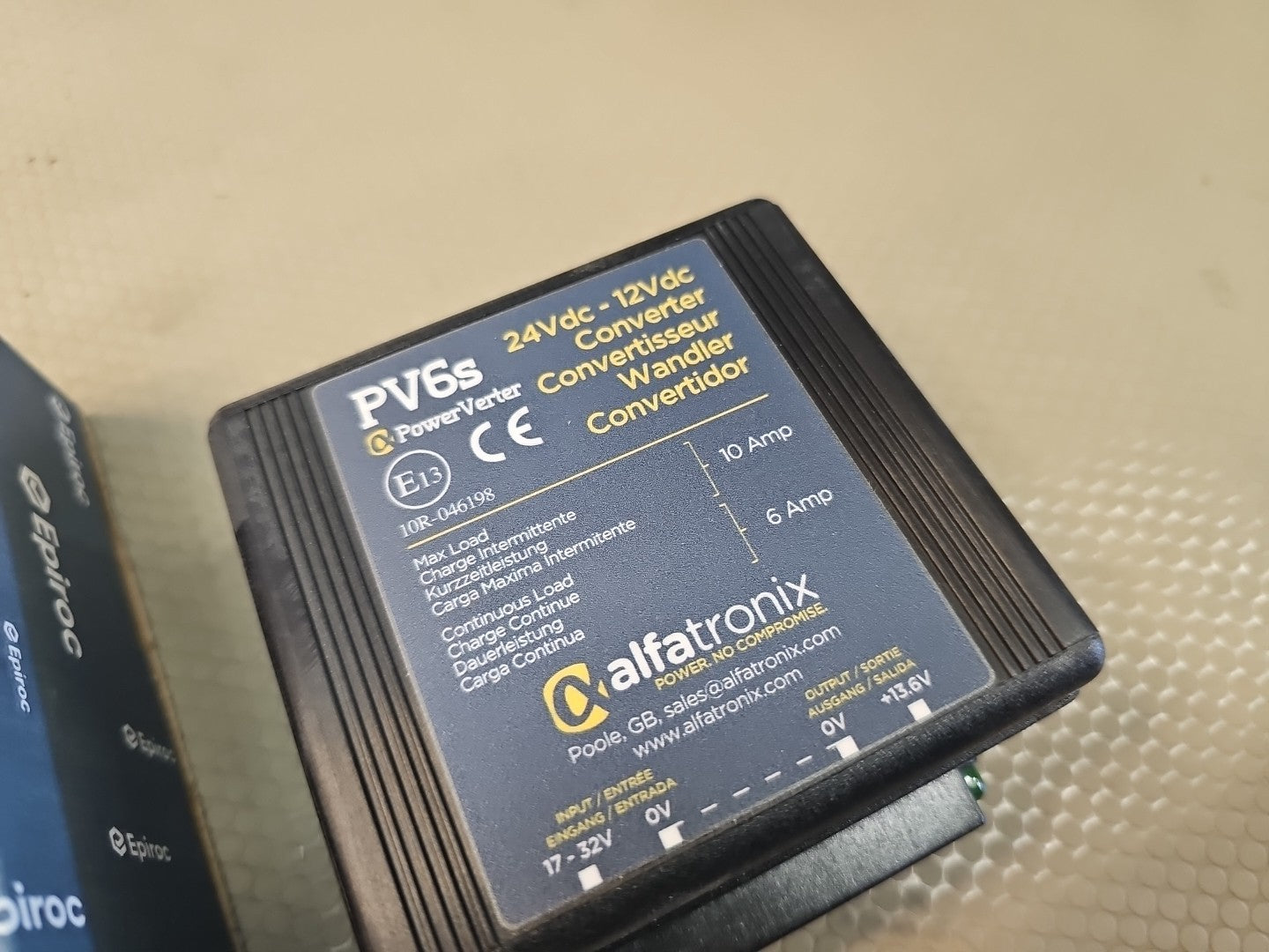 Alfatronix PV6s PowerVerter 24 - 12VDC 6/10 Amp  Converter.  Epiroc 5112 3166 53