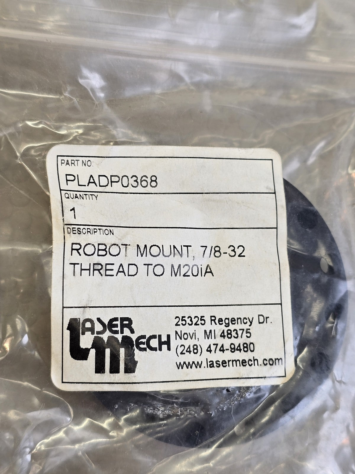 Laser Mech PLADP0368 Robot Mount Adapter 7/8-32 Thread to M20iA