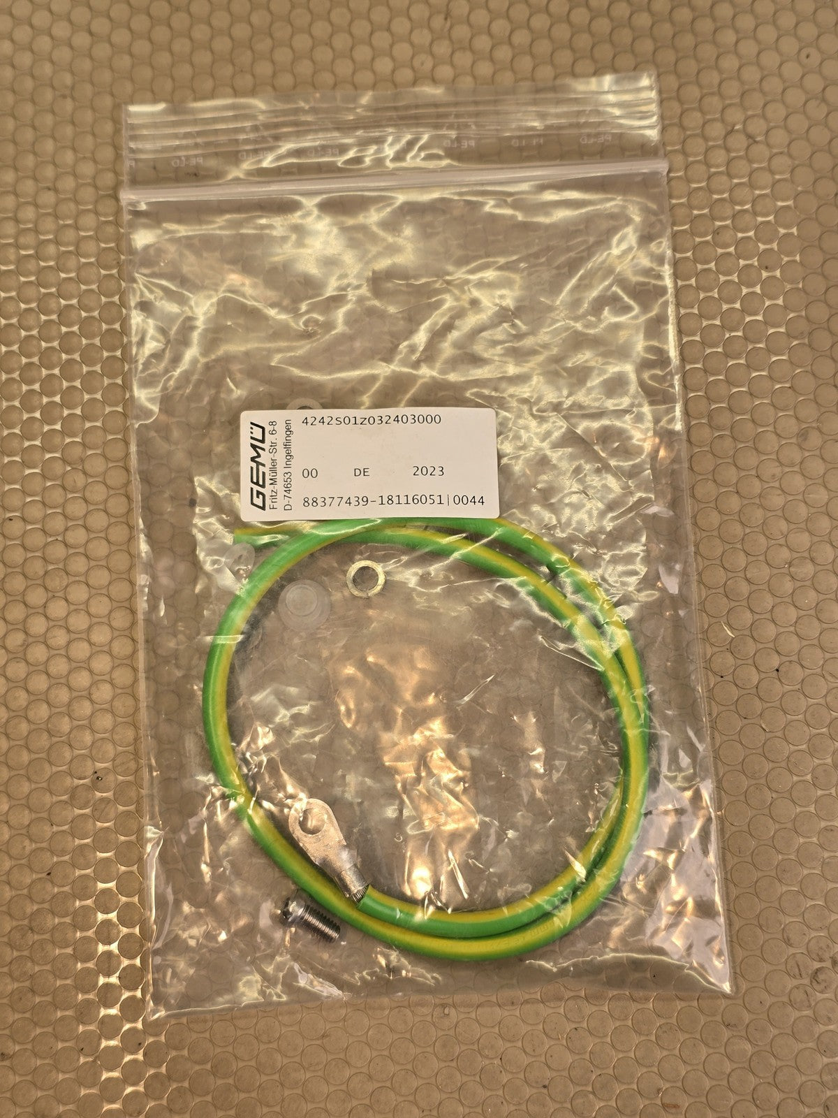 GEMÜ 4242S01Z032403000 Grounding Wire Kit Earth Cable w/ Screw Washer