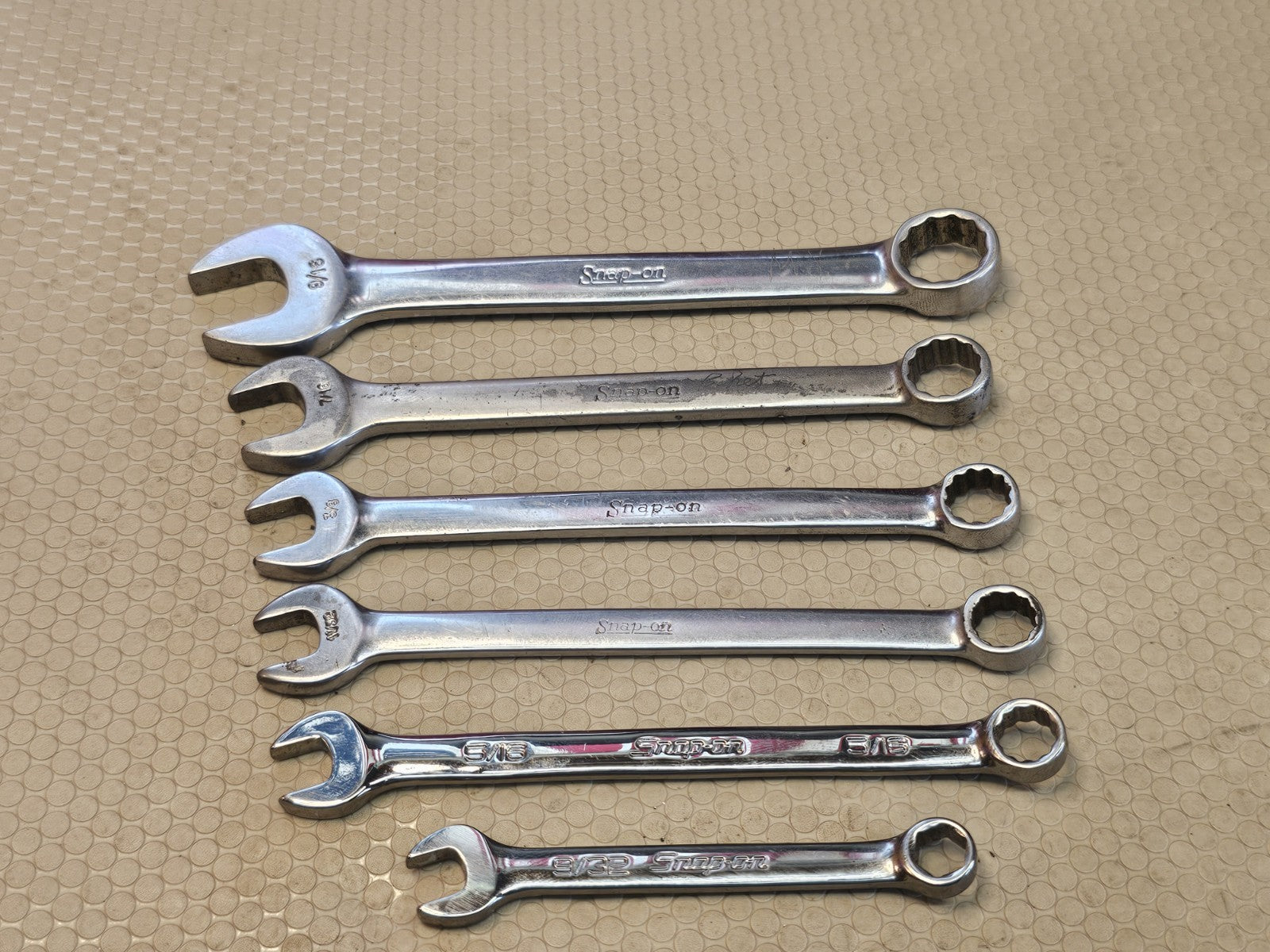 Snap On Tools OEX 6 pc Short SAE Combination Wrench Set