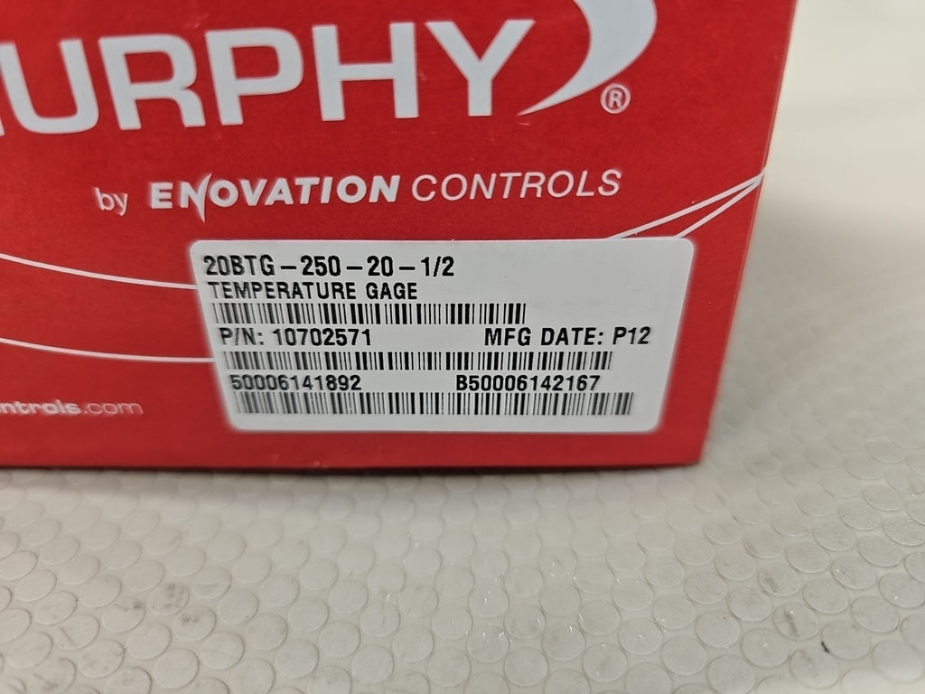 Murphy 20BTG-250-20-1/2 B-Series Temperature Murphygage, Part No. 10702571 NEW