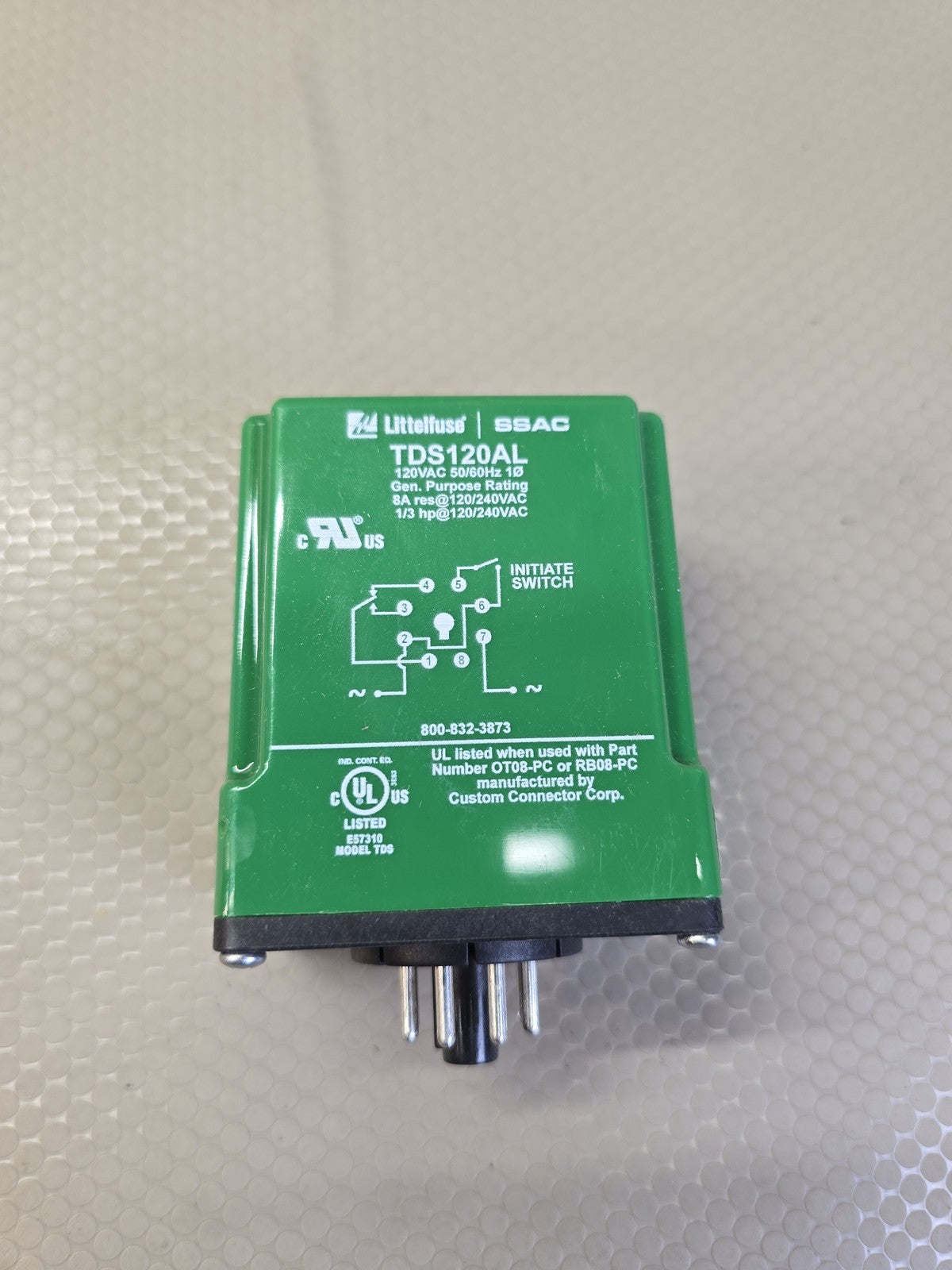 Littelfuse TDS120AL Time Delay Relay Timer 120VAC 1-512 Sec 8-Pin Octal