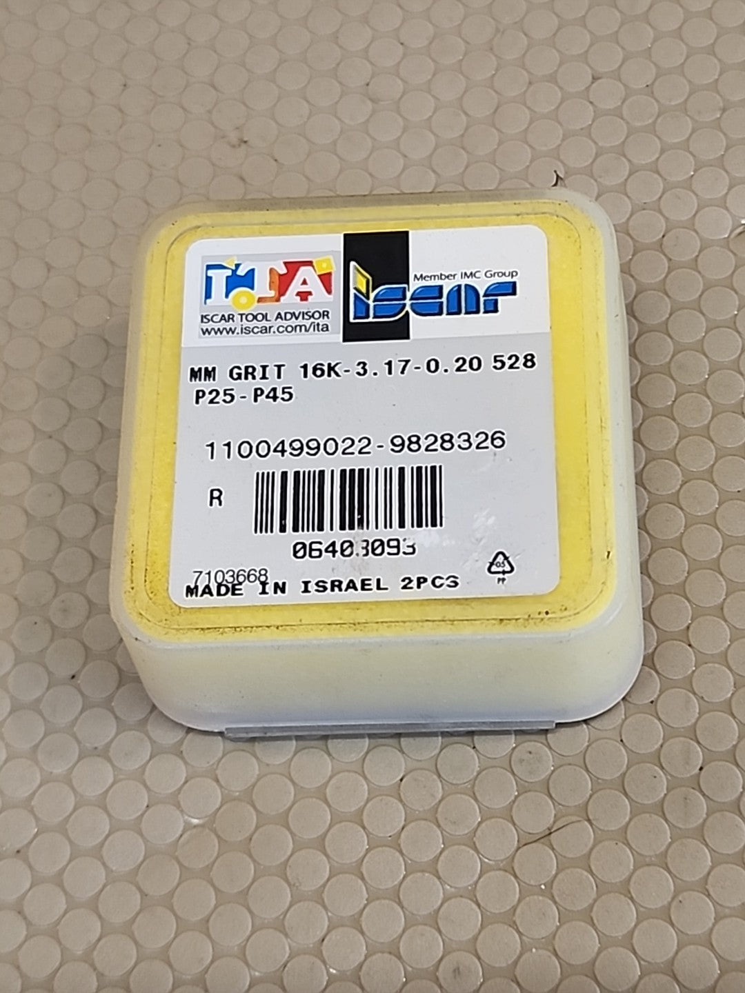 NEW (2 PCS) - ISCAR MM GRIT 22K-3.17-0.20 528 P25- CARBIDE INSERTS, EDP# 6403093